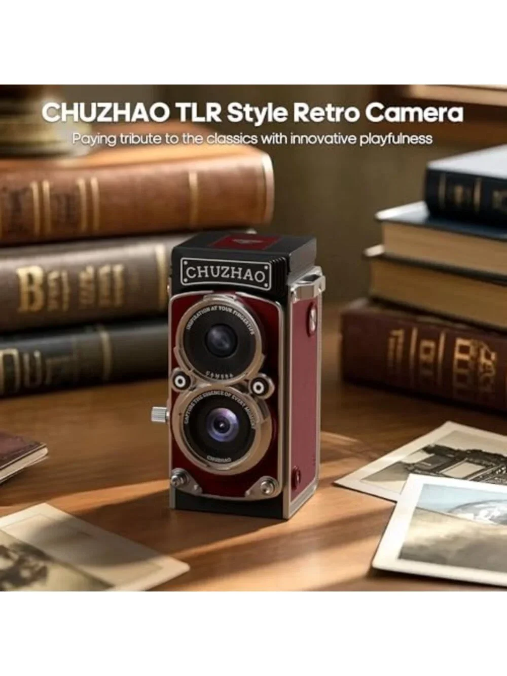 Mini Retro Digital Camera - Vintage TLR Style, Compact Vlogging Camera, Auto